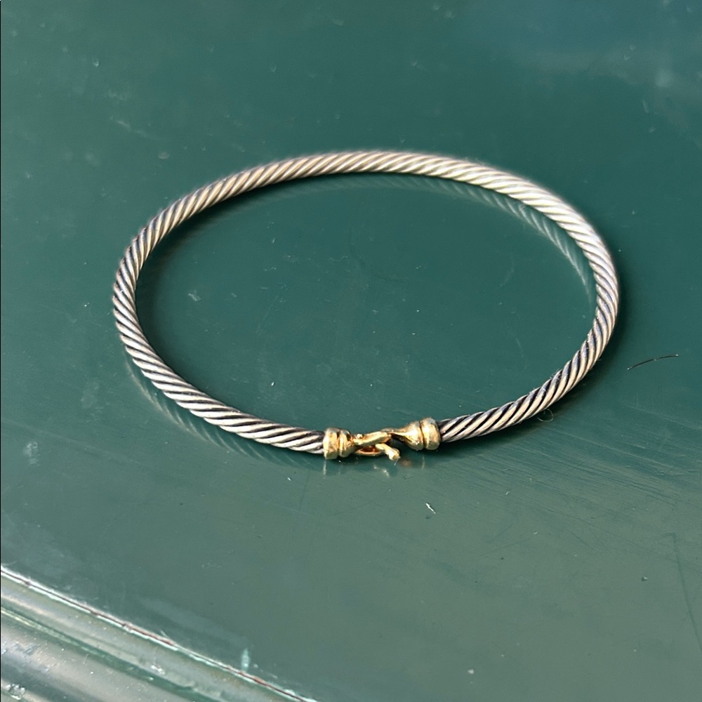 David Yurman Silver and Gold Cable Bracelet